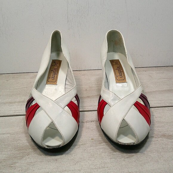 Jacquline Ford vintage White Kitten heel size 40 - Picture 2 of 10